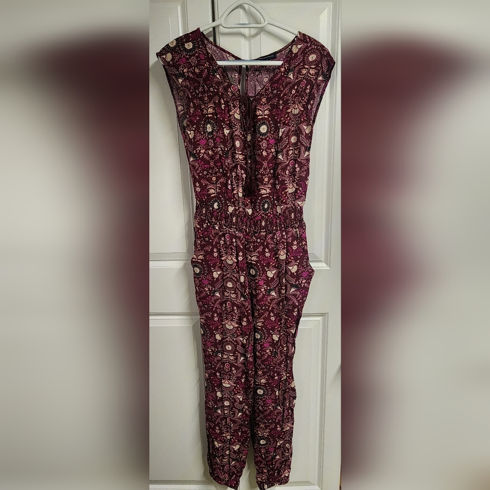 American Eagle Outfitters Purple Floral Jumpsuit